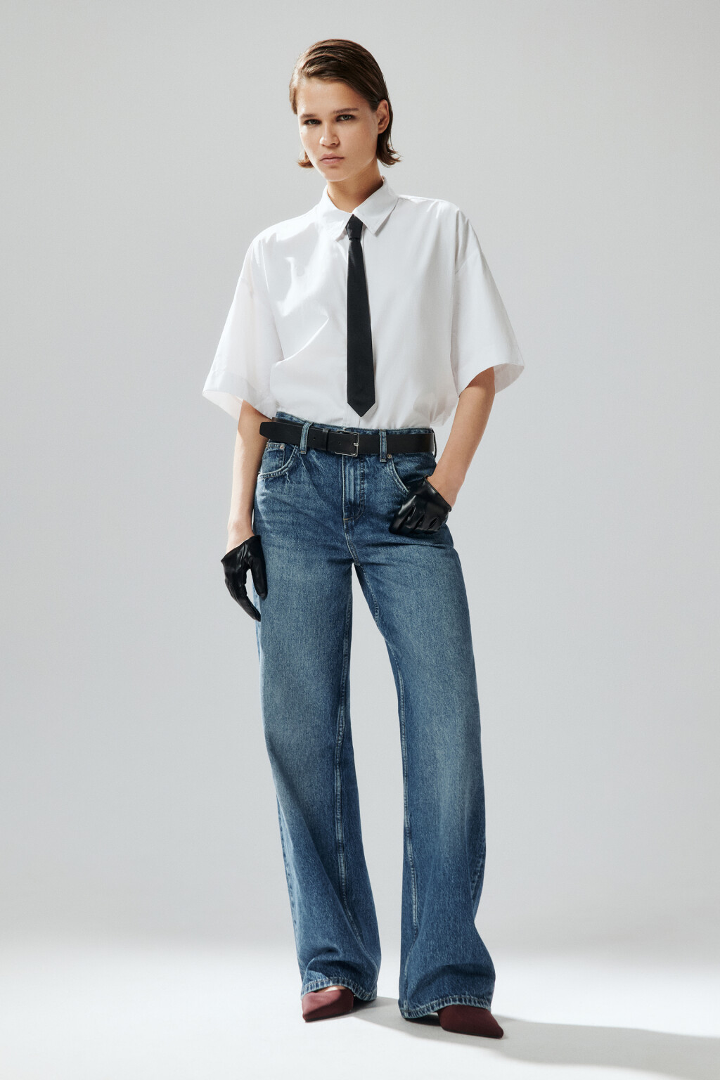 Джинсы прямые со средней посадкой - цвет голубой - 4